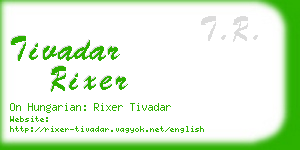 tivadar rixer business card